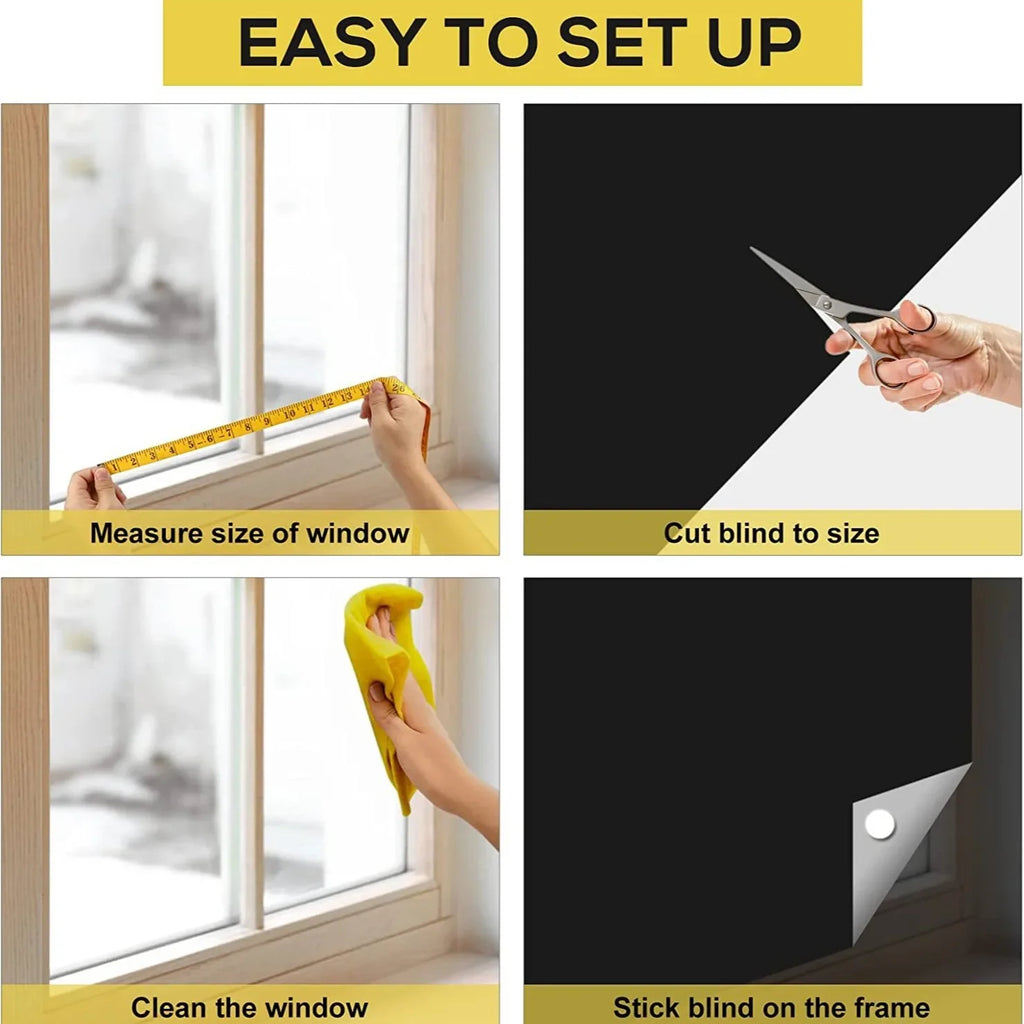 Blackout Window Privacy Film – Light Blocking Tint for Home Bedroom