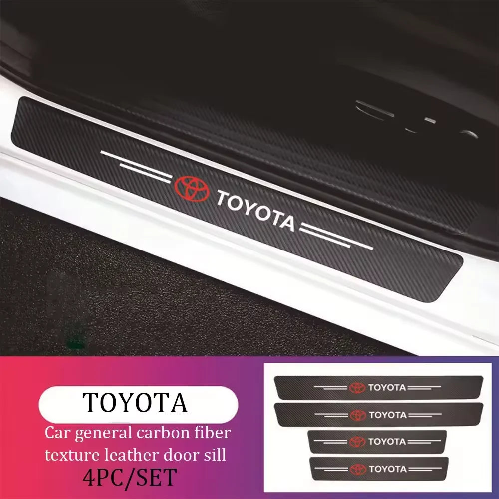 Carbon Fiber Door Threshold Stickers – Scratch Protection for Toyota