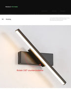 Rotatable LED Wall Sconce – Adjustable Mirror Lighting for Bathroom and Bedroom