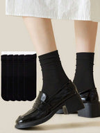 Women Mid Length Cotton Socks – Soft Breathable Casual Daily Wear