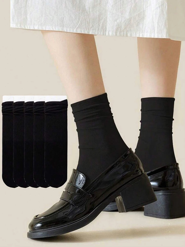 Women Mid Length Cotton Socks – Soft Breathable Casual Daily Wear