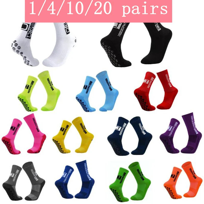 Non-Slip Silicone Grip Sports Socks – Mid-Calf Athletic Gear for Football Yoga