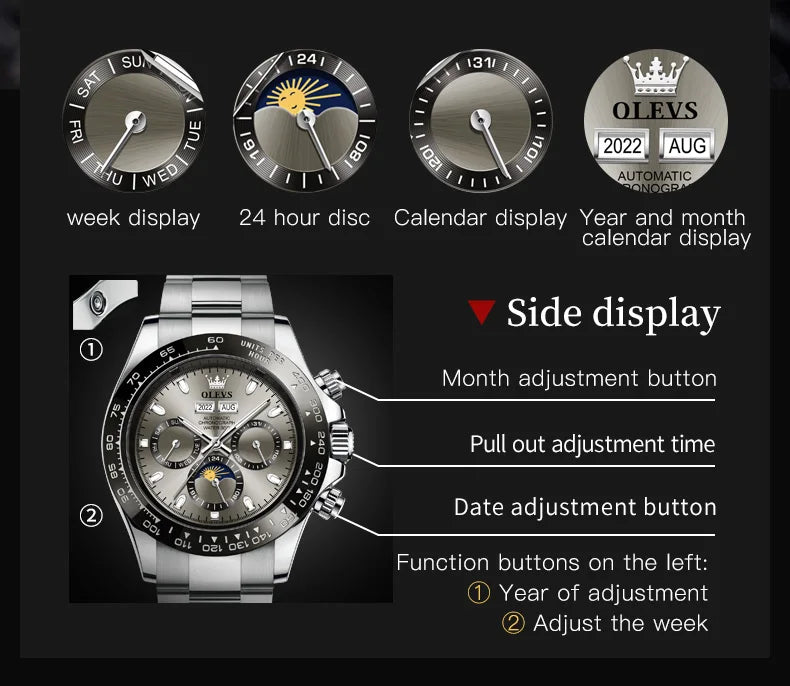 OLEVS Automatic Mechanical Watch – Luxury Chronograph for Business and Sports