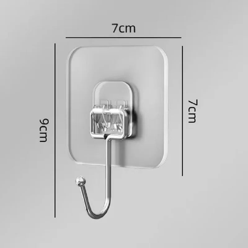 Transparent Adhesive Hooks – Heavy Duty Acrylic for Kitchen and Bathroom Wall