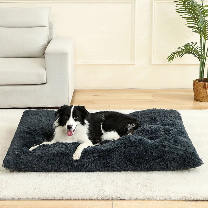 Plush Pet Bed – Soft Long Fur Cushion for Dog and Cat Sleeping