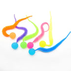 Interactive Cat Worm Toy – Colorful Elastic Teaser for Indoor Pet Play