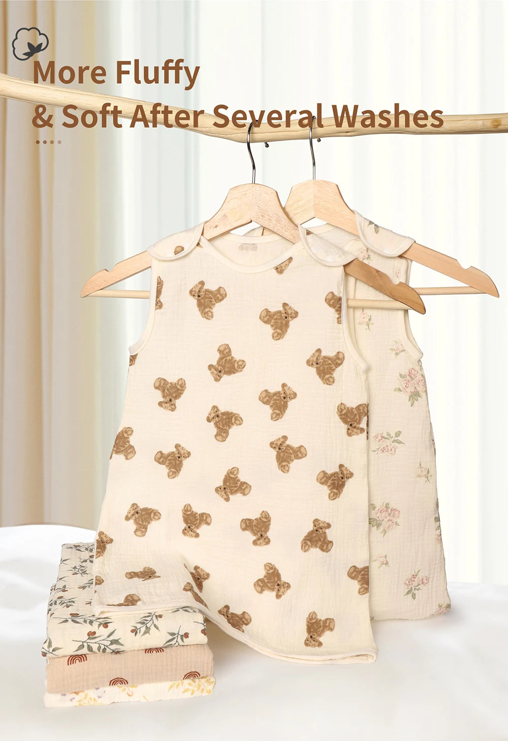 Cotton Newborn Bodysuit – Cartoon Anti-kicking Sleeping Bag for Infants