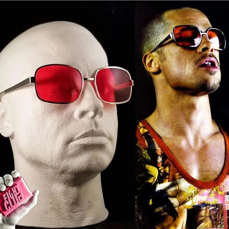Tyler Durden Sunglasses – Red Lens Eyewear for Fight Club Cosplay
