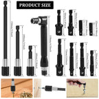 Flexible Drill Bit Extension Set – 105° Right Angle Adapter for Power Tools