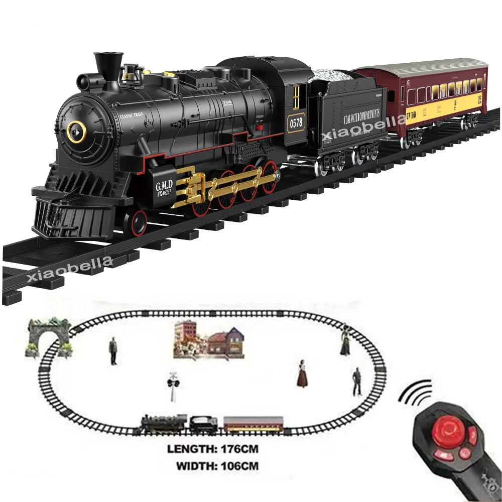 Remote Control Steam Train – Retro Simulation Toy for Kids