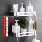 Stainless Steel Corner Shower Shelf – Wall Mounted Organizer for Bathroom Storage