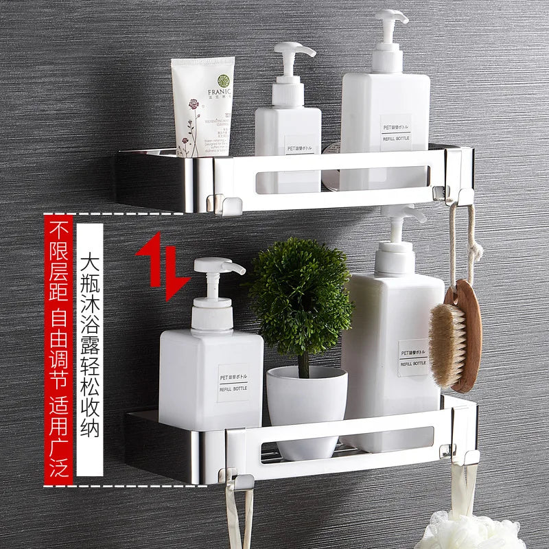 Stainless Steel Corner Shower Shelf – Wall Mounted Organizer for Bathroom Storage
