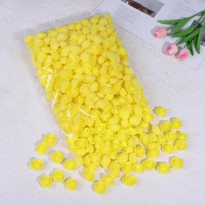 Mini PE Foam Rose Heads – Artificial Flowers for DIY Wedding Party Decor