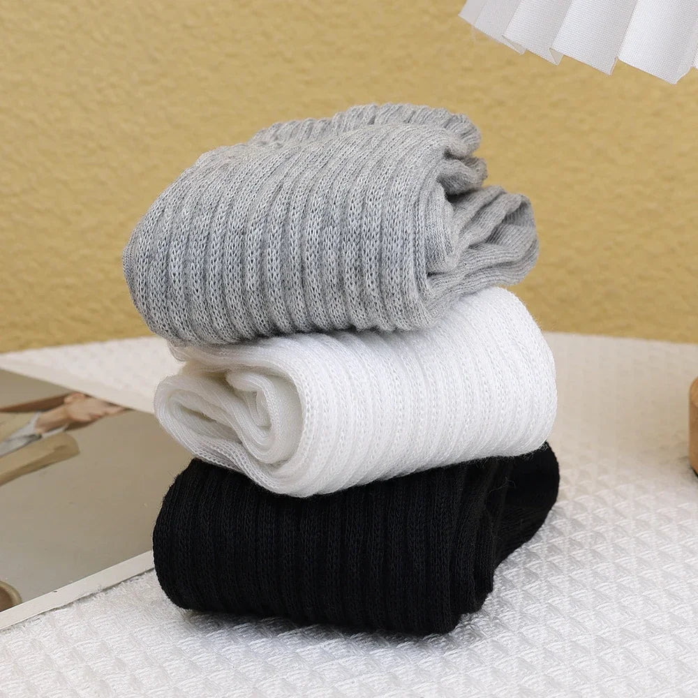 Knitted Mid-Tube Socks – Soft Vintage Cotton for Sports and Leisure