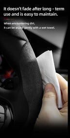 Suede Steering Wheel Cover – Anti-Slip Segmented Grip for Peugeot Vehicles