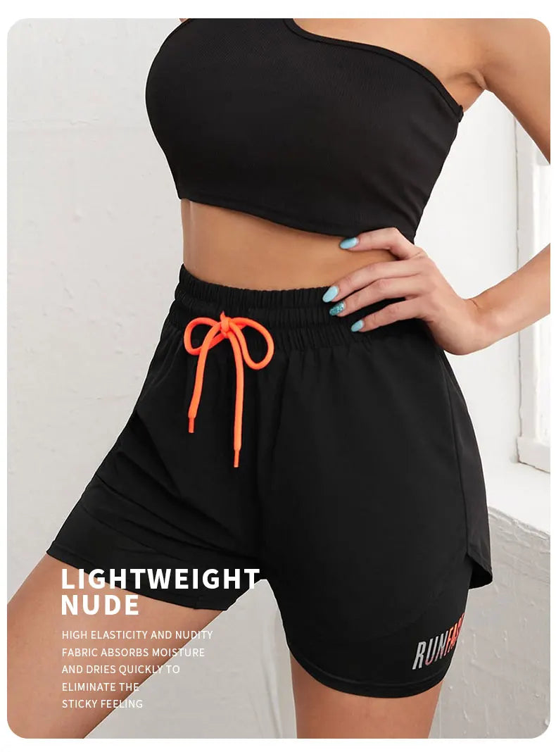 High Rise Yoga Shorts – Two-in-One Athletic Apparel for Gym Running