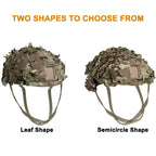 3D Camo Mesh Helmet Cover – Laser Cut Leaf Accessory for Airsoft and Hunting