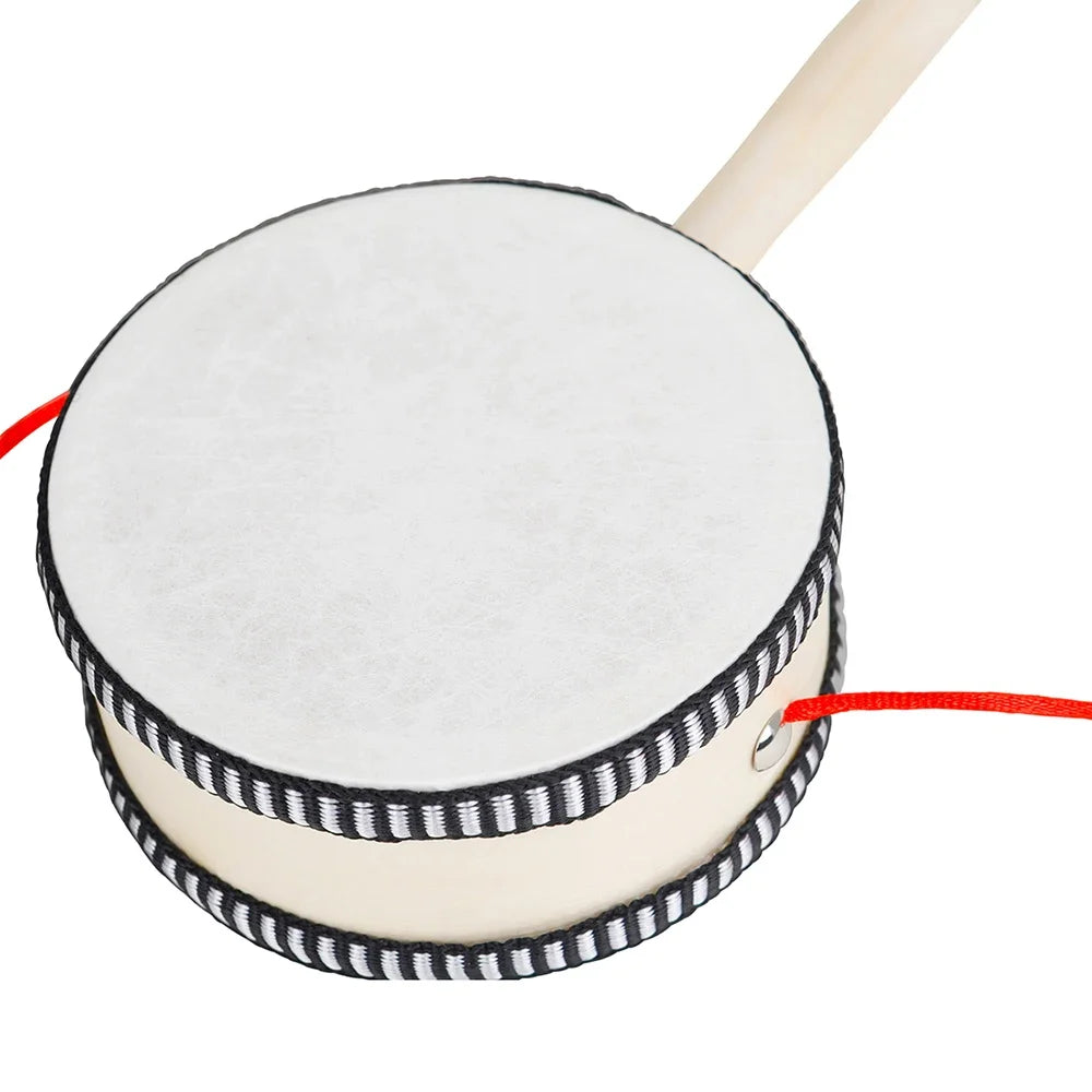 4 Inch Wooden Hand Drum – Orff Percussion Instrument for Kids Musical Toys