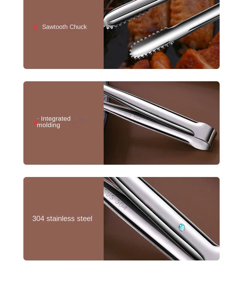 Stainless Steel BBQ Tongs – Multipurpose Kitchen Utensils for Grilling