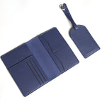Custom Name Passport Cover Set – Personalized Leather Luggage Tag for Travel