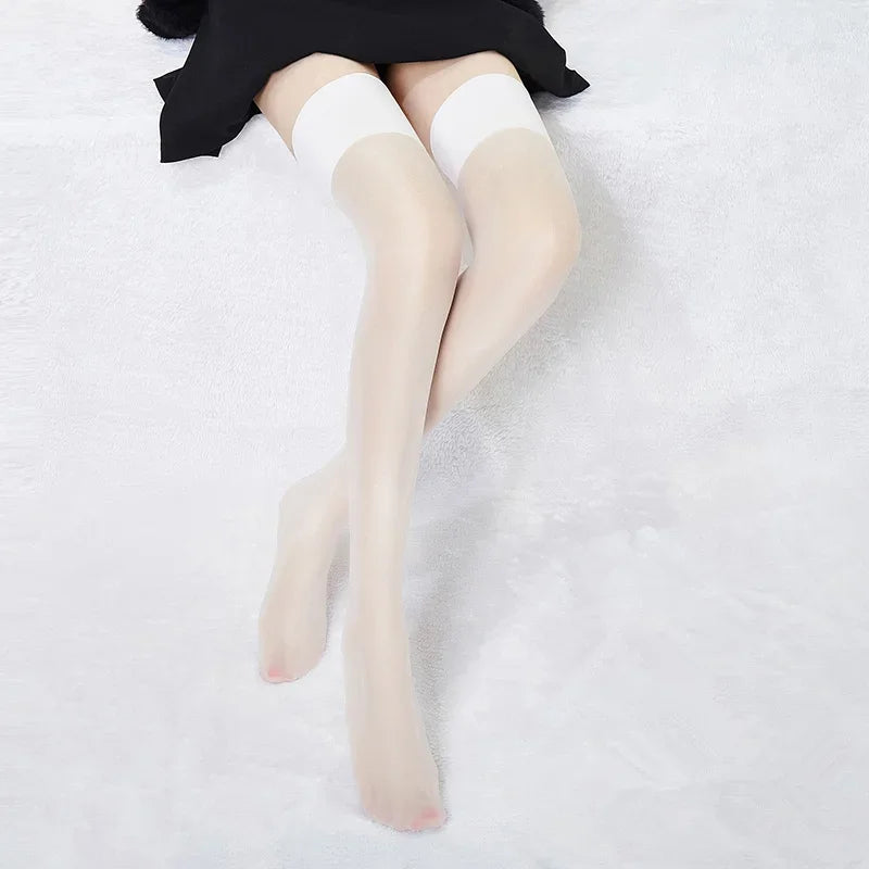 Glitter Thigh High Stockings – Ultra-Thin Sheer Hosiery for Sexy Lingerie