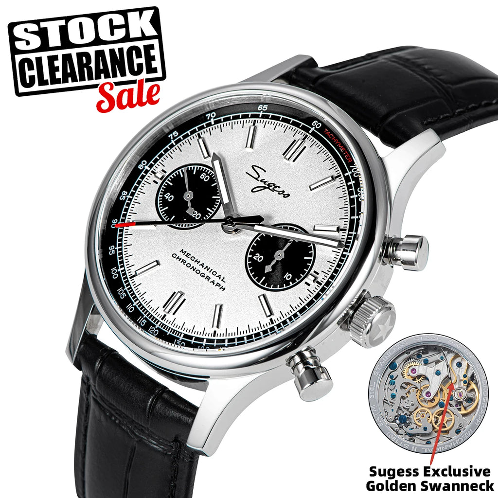 Sugess 1963 Mechanical Chronograph Watch – Sapphire Pilot Style for Men