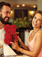Artificial Rose Flower Bear – Romantic Gift for Valentine's Day and Birthday