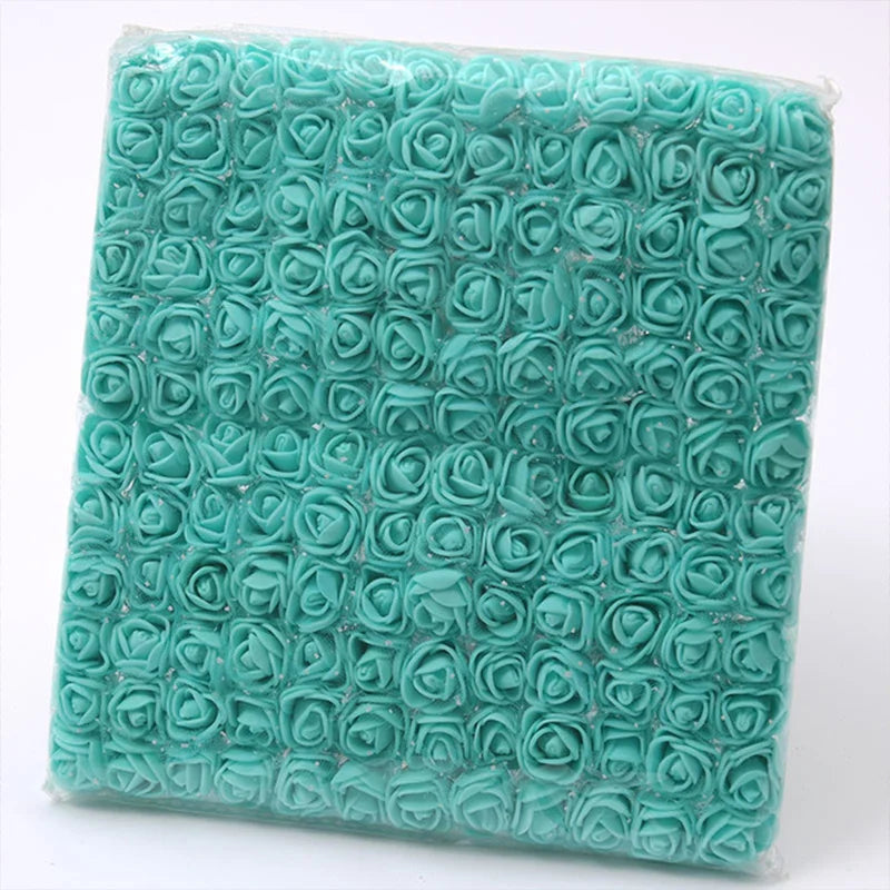 Mini Foam Rose Flower Heads – 2cm Craft Embellishments for Wedding Decor