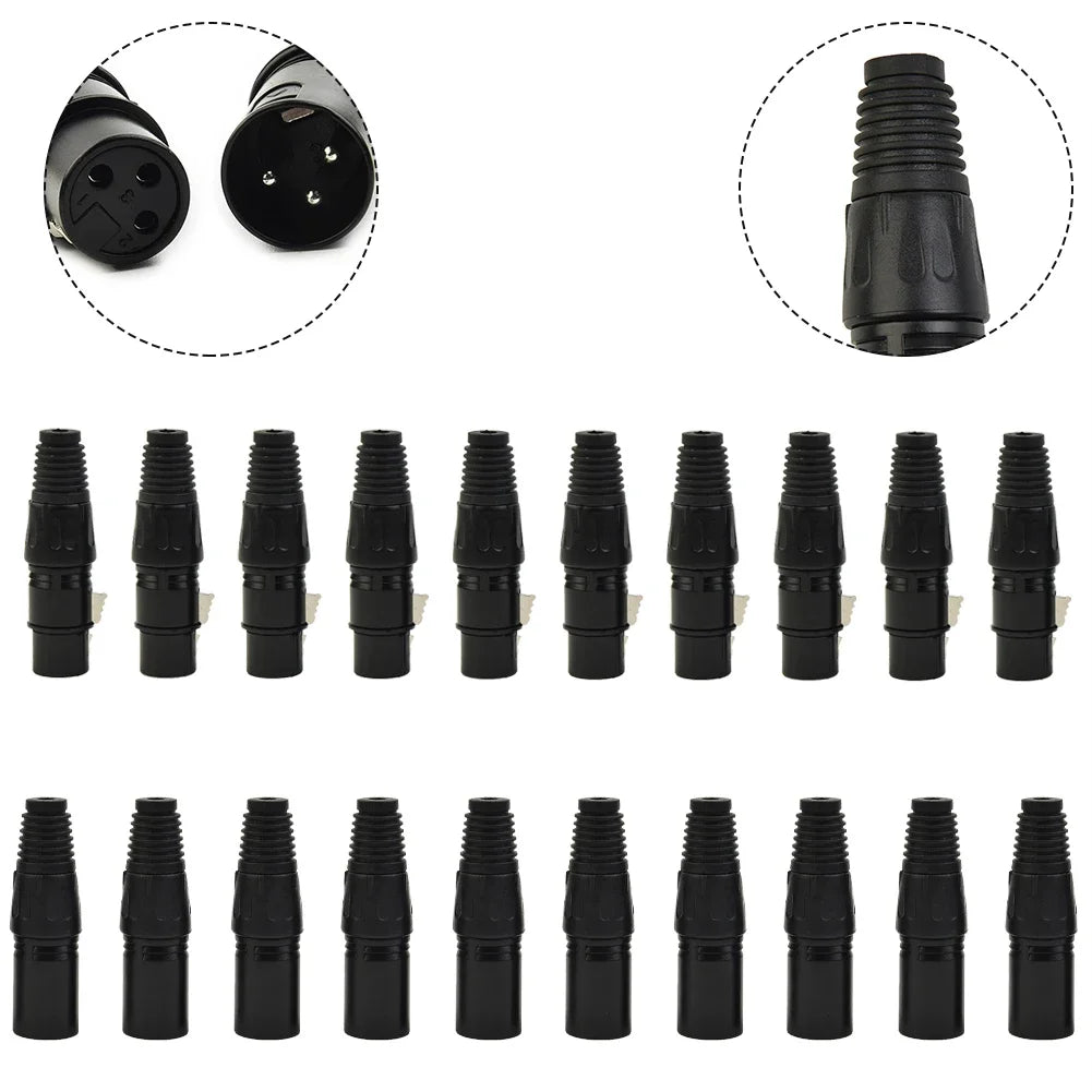 XLR DMX Microphone Connectors – 3 Pin Audio Plugs for Professional Sound Gear