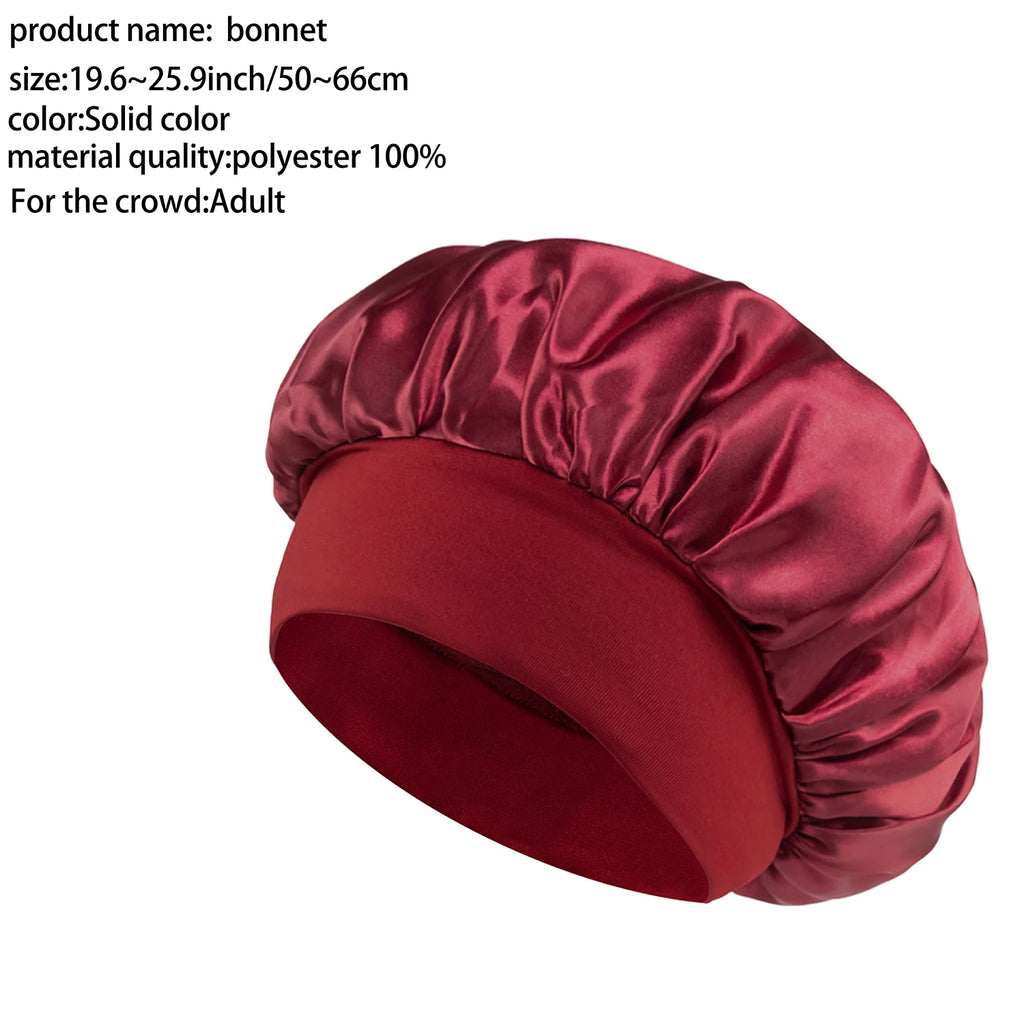 Satin Sleep Bonnet – Elastic Silk Hair Cap for Overnight Hair Protection