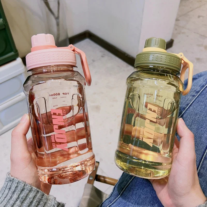 Large Capacity Water Bottle – Solid Color Tumbler for Outdoor Fitness
