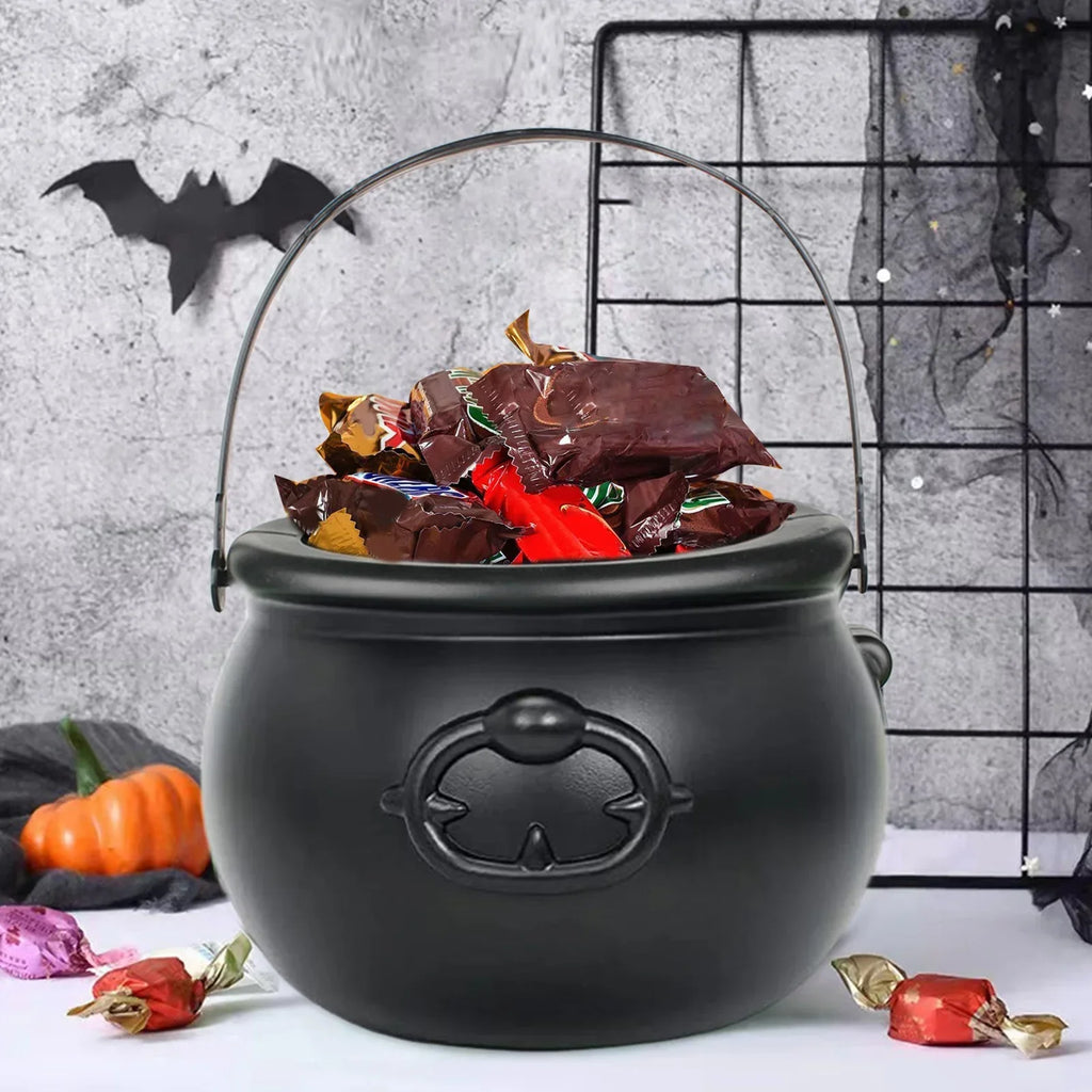 Large Plastic Cauldron – Halloween Candy Holder for Party Decorations