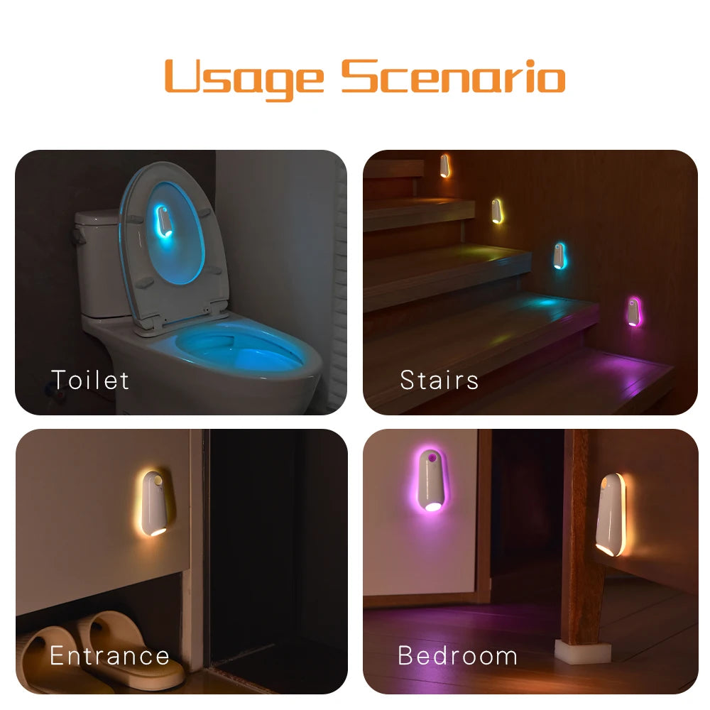 Motion Sensor Toilet Night Light – 7-Color LED Glow for Bathroom Decor