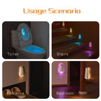 Motion Sensor Toilet Night Light – 7-Color LED Glow for Bathroom Decor