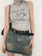 Rivet Studded Leather Belt – Fashion Waist Accessory for Women