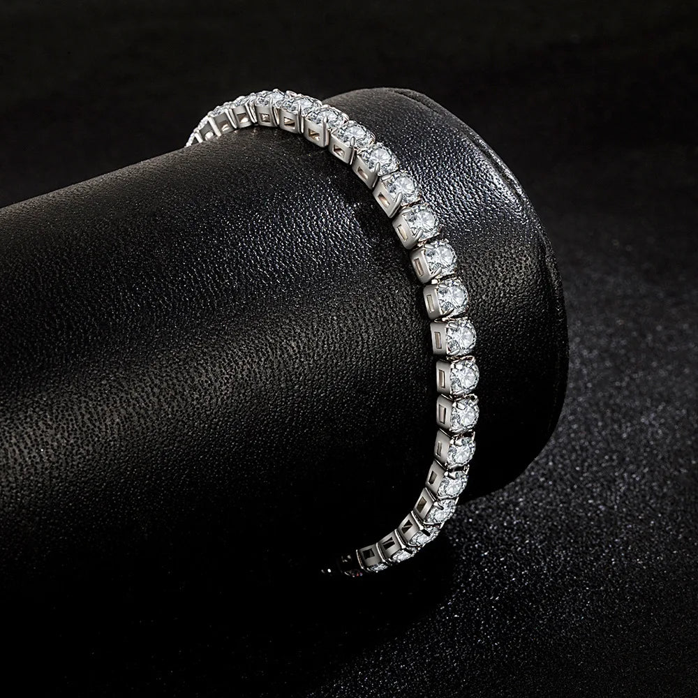 S925 Sterling Silver Zirconia Tennis Bracelet – 4mm Jewelry for Wedding Gift