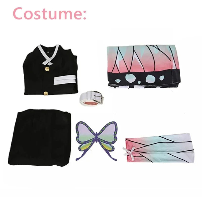 Kochou Shinobu Kimono Uniform Set – Kids Demon Slayer Cosplay for Halloween