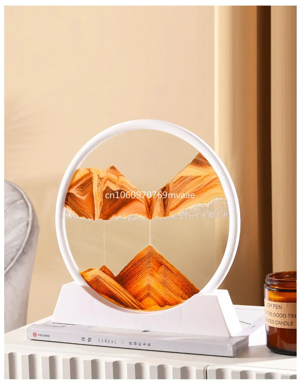 3D Moving Sand Art Frame – Dynamic Liquid Hourglass for Office Home Decor
