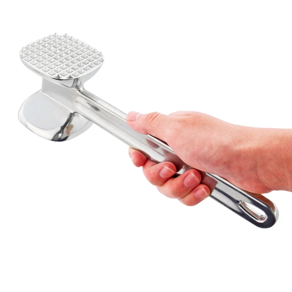 Stainless Steel Meat Tenderizer – Double-Sided Heavy Duty Hammer for Kitchen