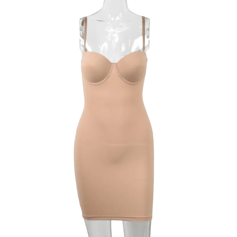 Full Length Shapewear Slip – Nude Tube Dress Body Shaper for Women