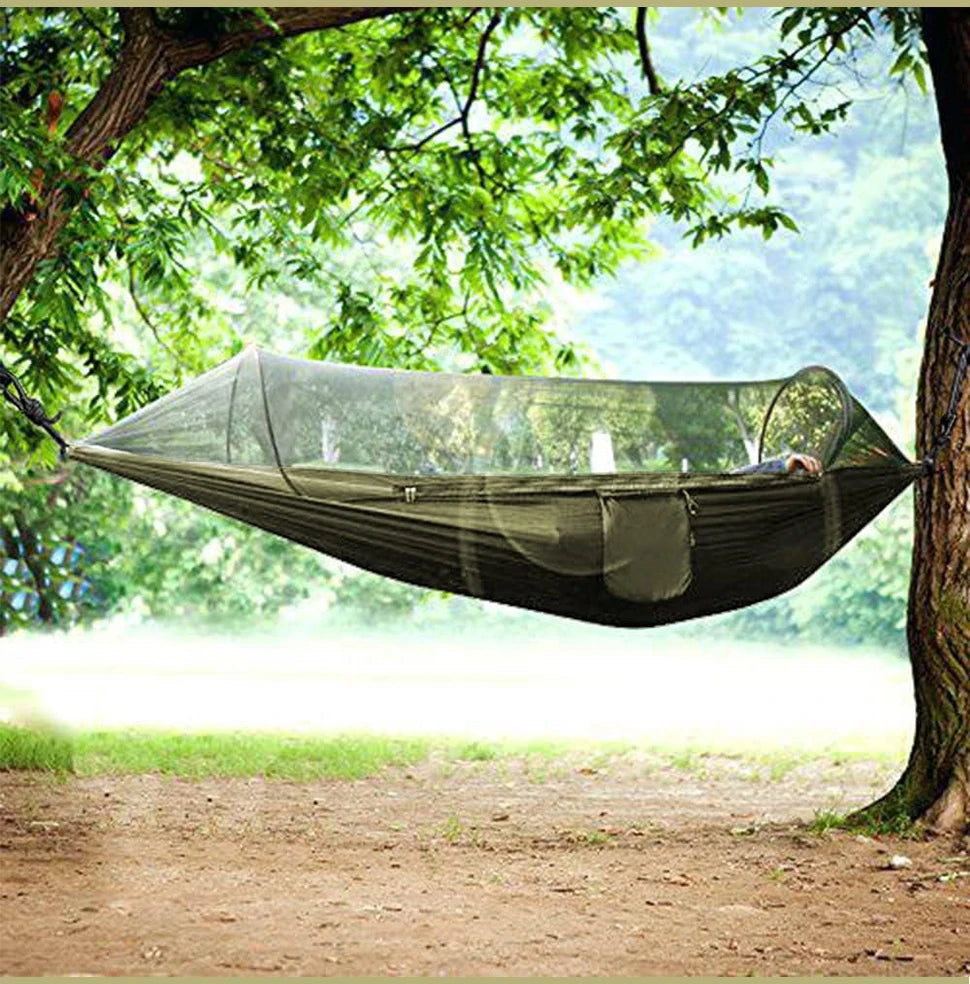 Camping Hammock – Quick Opening with Mosquito Net for Outdoor Sleeping