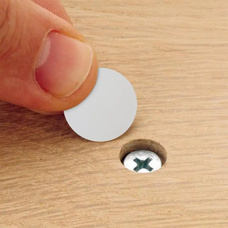Adhesive Screw Cover Stickers – Black White Gray Plastic for Cabinet Decor