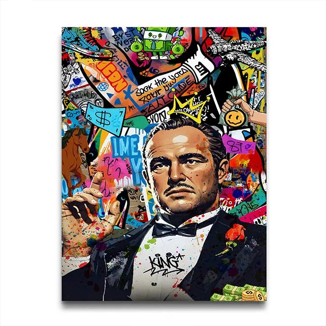 Gangster Graffiti Canvas Print – Urban Street Art for Home Decor