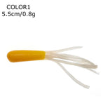 Soft Silicone Tube Worm Lure – 5cm Micro Bait for Bass Perch and Trout Fishing