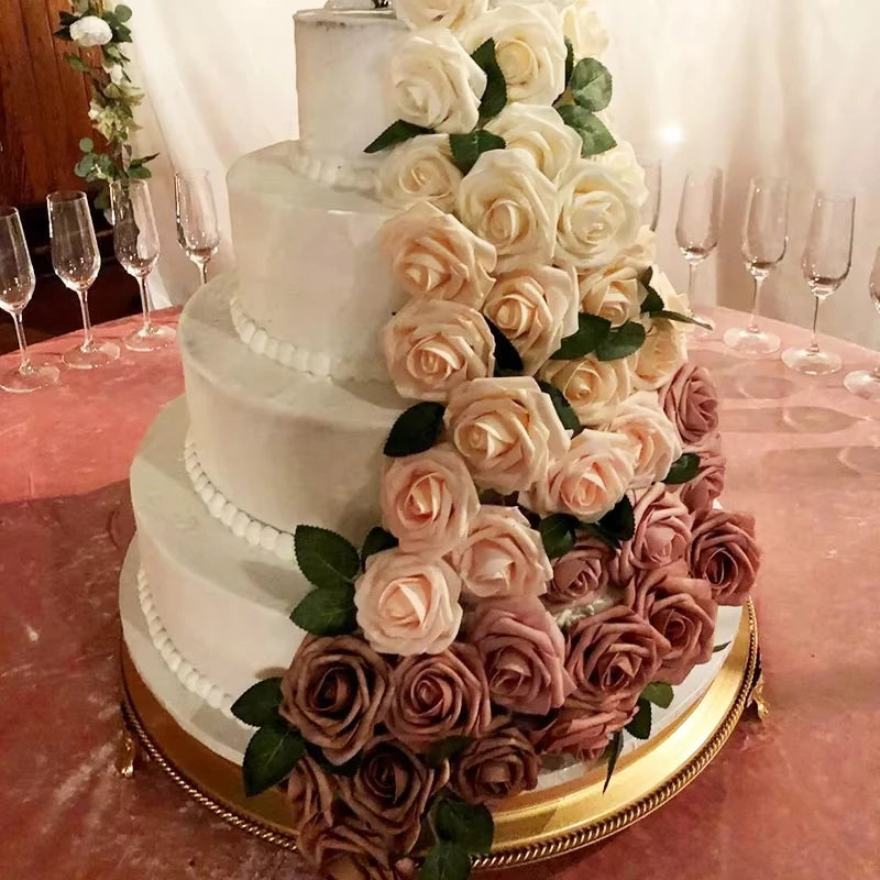 Artificial Foam Rose Heads – Realistic Silk Flowers for DIY Wedding Decor