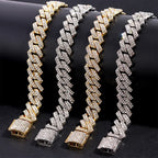 Iced Out Cuban Link Chain – AAA Rhinestone Men's Necklace for Hip Hop Jewelry