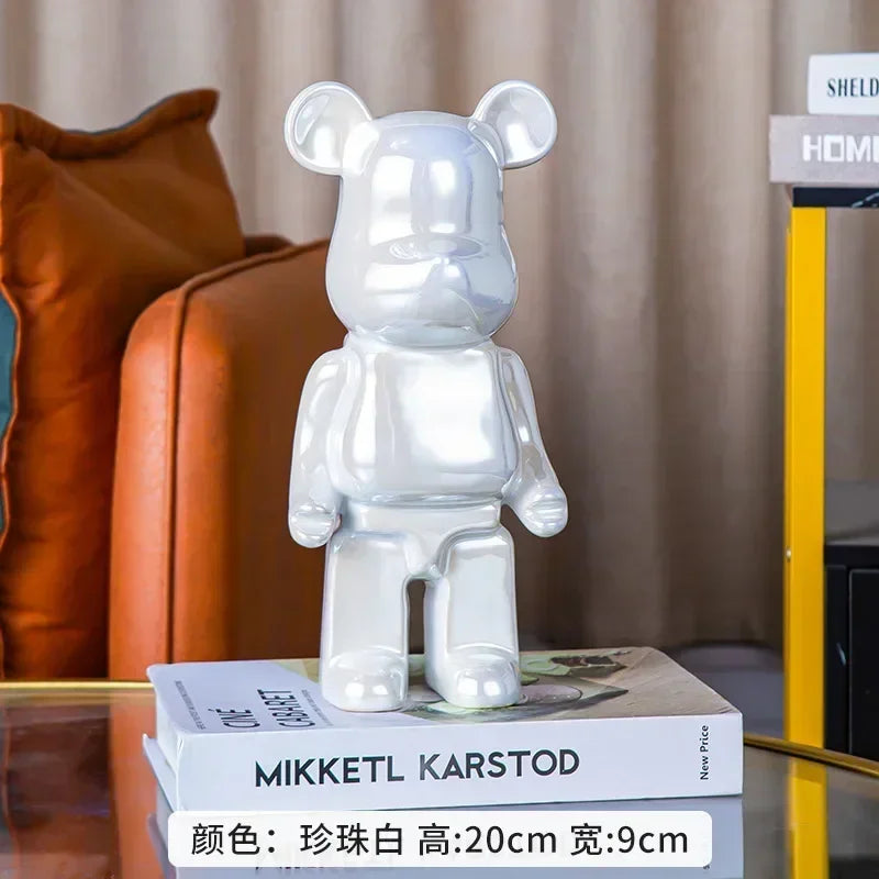 Ceramic Bear Figurine – Aesthetic Luxury Sculpture for Modern Home Decor
