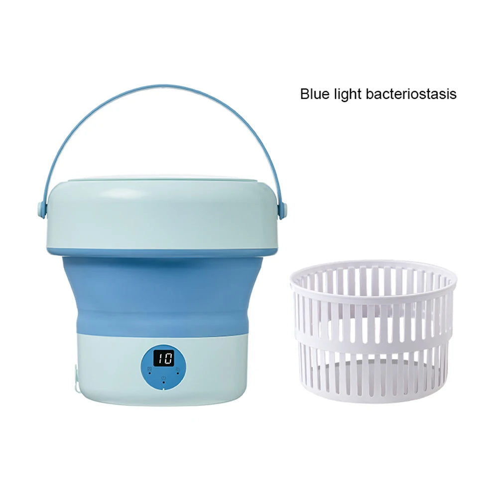 Portable Folding Washing Machine – Ultrasonic Mini Washer for Travel and Home