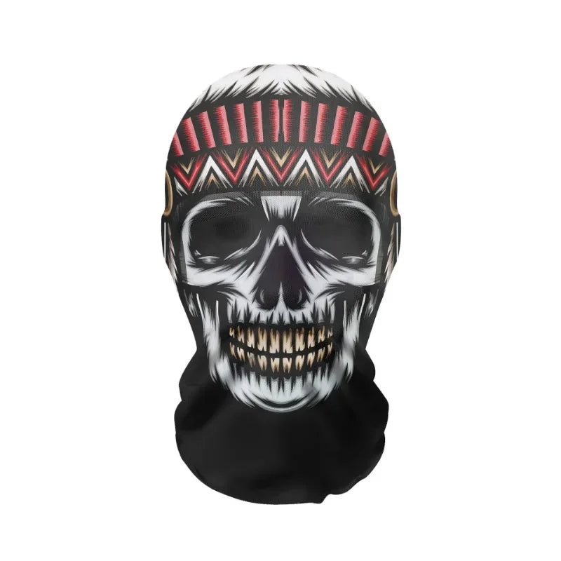 Full Face Skull Animal Mask – Breathable Mesh Headgear for Halloween Cosplay