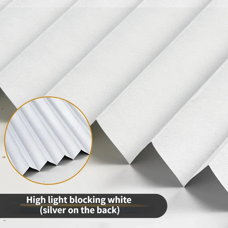 Self-Adhesive Pleated Blinds – Half Blackout Privacy Shades for Home Windows